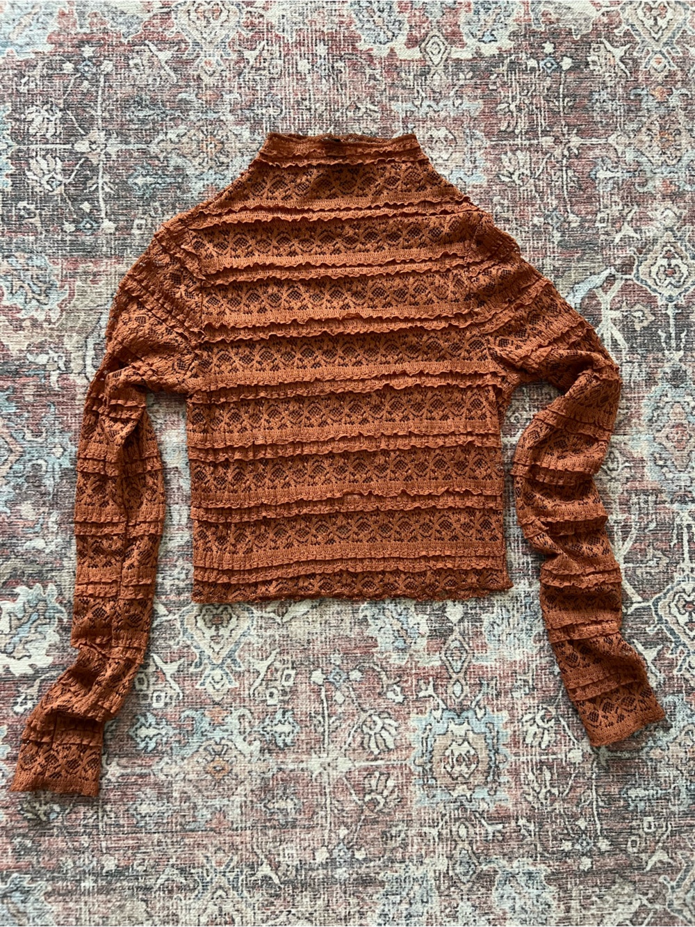 Forever 21 Rust Orange Lace Top